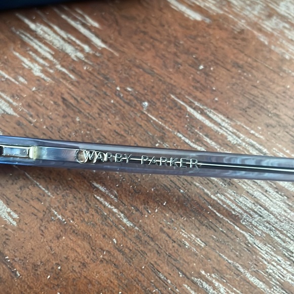 Warby Parker Percey Jr blue clear eyeglasses with logo black case - Picture 3 of 13